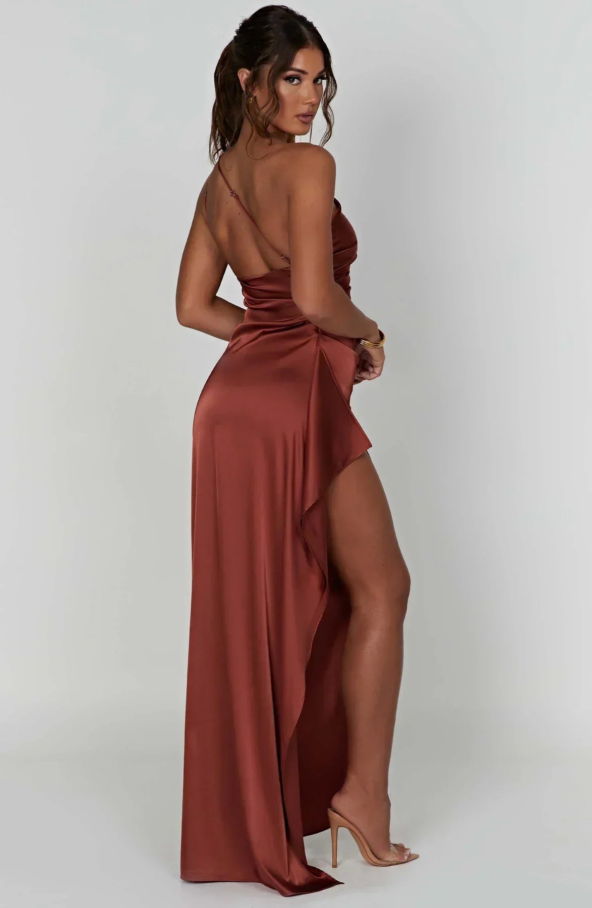 DELPHI | DRAPE SATIN GOWN