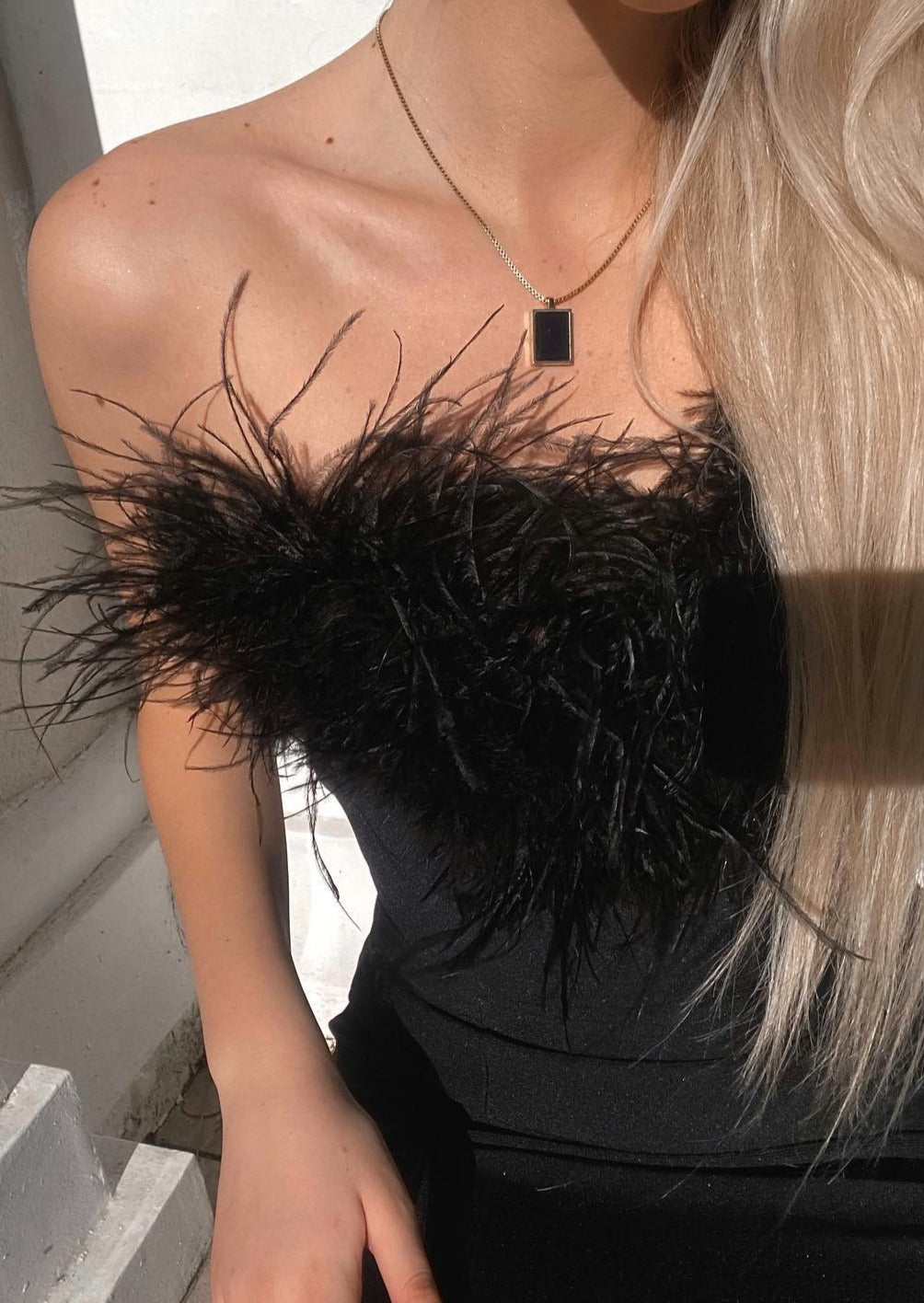 ZOSIA | NOIR FEATHER GOWN
