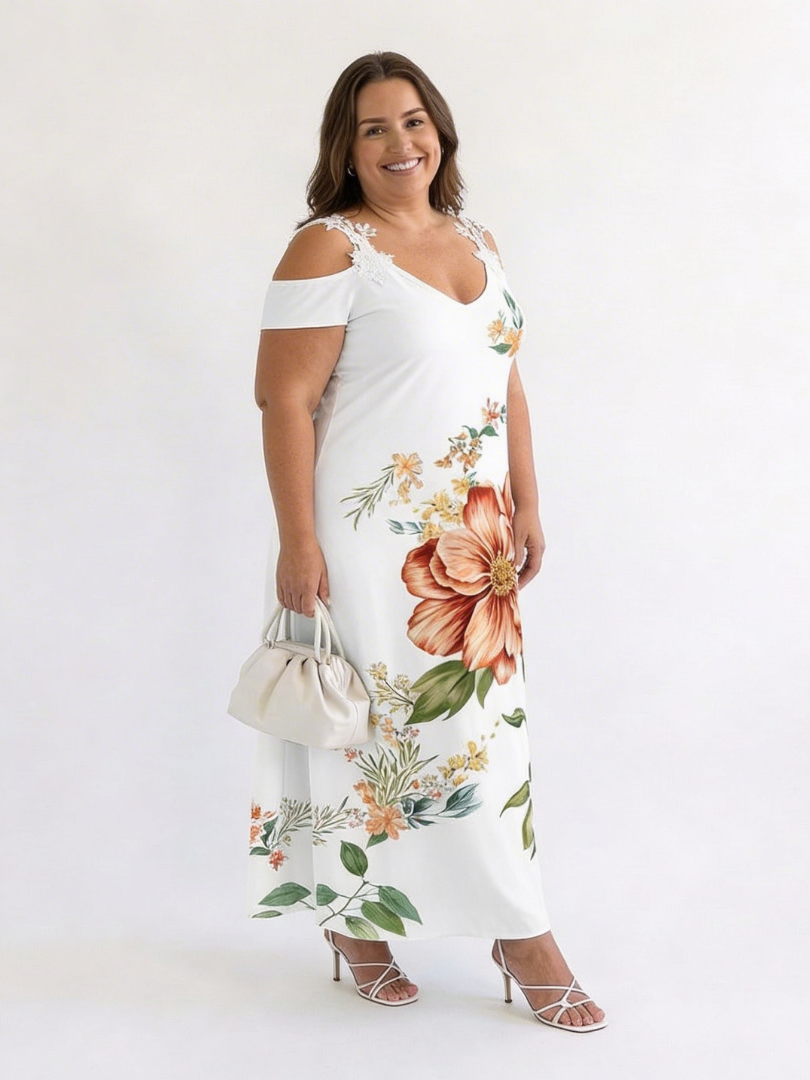 CAMILA | FLORAL OFF-SHOULDER A-LINE MAXI DRESS