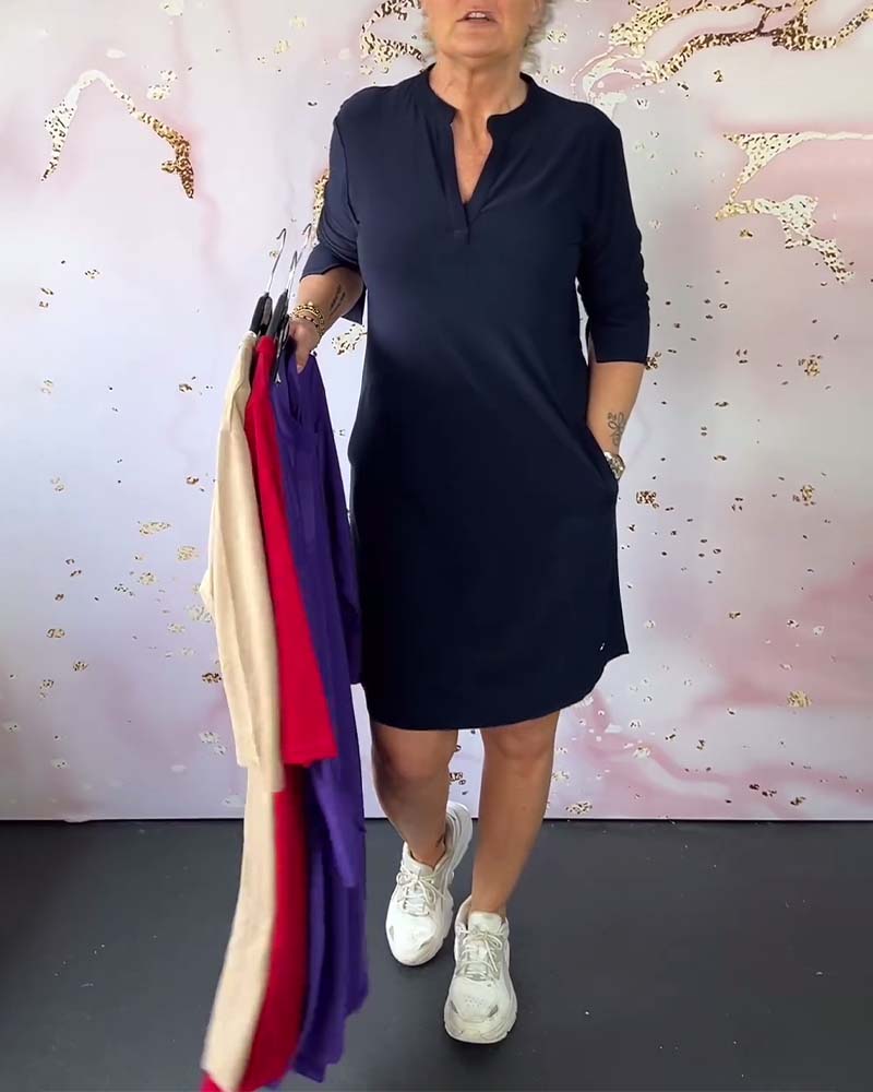 HANNE | ELEGANT DRESS WITH V-NECK