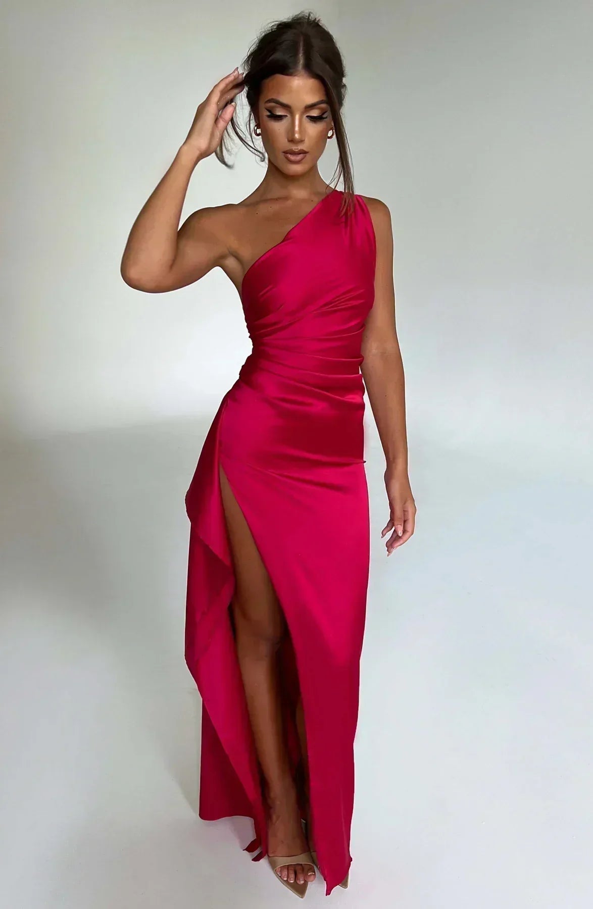 DELPHI | DRAPE SATIN GOWN