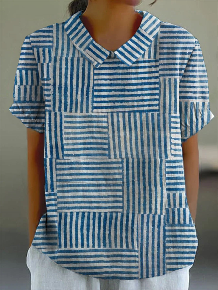 AMELIA | STRIPE PATCHWORK SHIRT